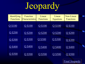 EOC Jeopardy Algebra 1 Practice