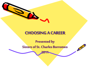 choosing a career - Sisters of St. Charles Borromeo