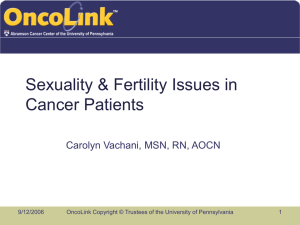 Sexuality & Fertility Issues in Cancer Patients