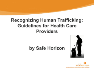 Recognizing Human Trafficking: Guidelines for