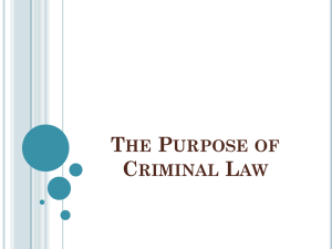 The Purpose of Criminal Law
