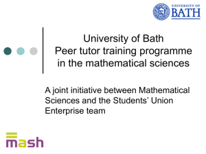Peer Tutor Training Programme