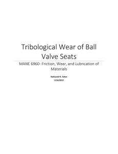 Tribological Wear of Ball Valve Seats