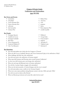 Chapter 10 Study Guide Unification and Nationalism (pgs 315-334)