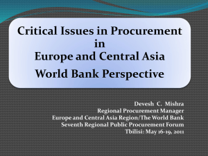 Public Procurement Trends in Europe and Central Asia