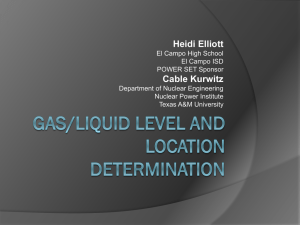 Gas/Liquid Level and Location Determination Heidi Elliott