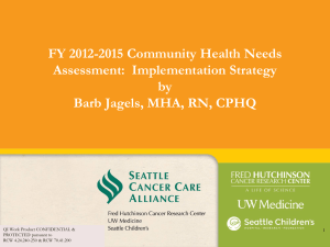 SCCA Community Health Needs Assessment Implementation Strategy