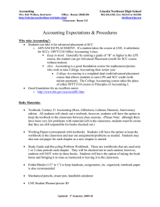 Accounting Expectations & Procedures
