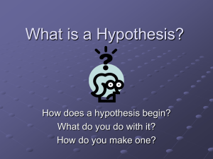 What is a Hypothesis?