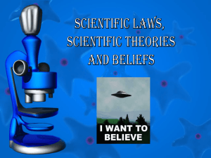 scientific laws, scientific theories and beliefs