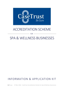 Why introduce a CaseTrust Accreditation for Spa and Wellness