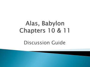 Alas, Babylon Chapters 10 & 11