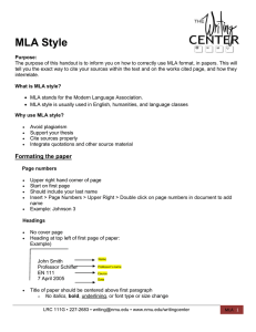 MLa citations - Northern Michigan University