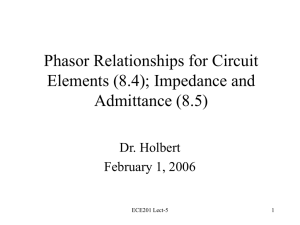 Phasor Relationships for Circuit Elements