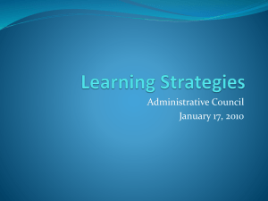 Learning Strategies - NESD Curriculum Corner