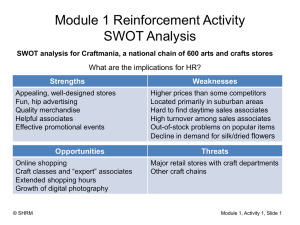 Module 1 Reinforcement Activity SWOT Analysis
