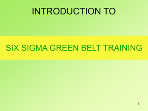 SIX SIGMA GREEN BELT TRAINING