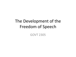 The Development of the Freedom of Speech