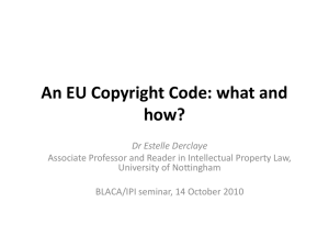 An EU copyright code: pros and cons