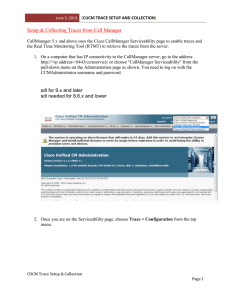 CUCM Trace setup and collection