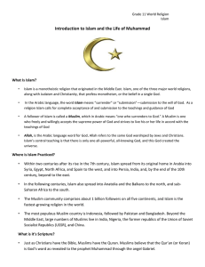 Introduction to Islam and the Life of Muhammad Handout