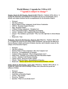World History I Agenda for 3/18 to 4/12 **Agenda is subject to change
