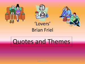 'Lovers' Brian Friel - Dunoon Grammar School