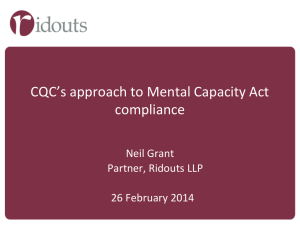 CQC's Approach to the MCA Compliance
