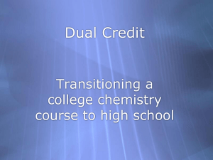 Dual Credit Chemistry