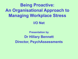 Organisational stress management - the Institute of Organisational
