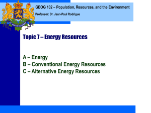 Topic 7 - Energy Resources