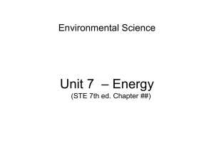 Unit 7: Energy