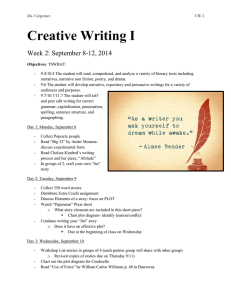 Creative Writing I - Ms. Carpenter's English Classes