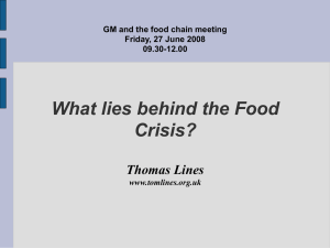 What Lies Behind the Food Crisis?