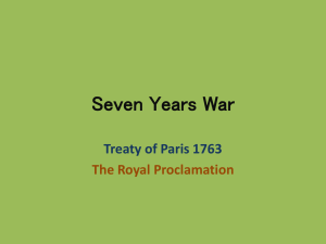 Treaty of Paris/ Royal Proclamation