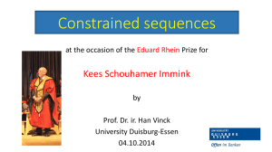Constrained sequences - Universität Duisburg