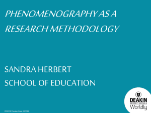 Phenomenography as a Research Methodology – by Sandra Herbert