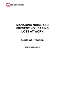 Managing Noise and Preventing Hearing Loss at Work Code of