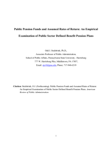 Public Pension Funds and Assumed Rates of Return