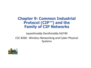 DESCRIPTION OF THE CIP NETWORKS LIBRARY (Cont…)