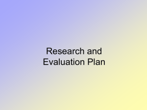 Research/Evaluation Plan