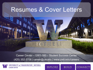 Relevant Experience - University of Washington Bothell