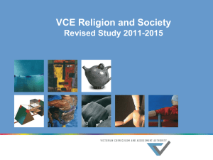 VCE Religion and Society - Victorian Curriculum and Assessment