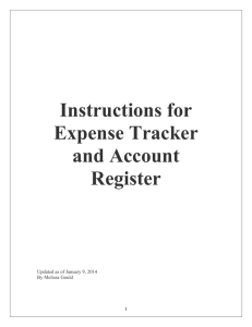 Expense Tracker and Account Register Instructions