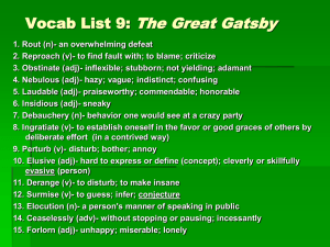 Vocab List 10: The Great Gatsby