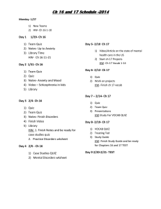 Ch 16 and 17 Schedule -2014