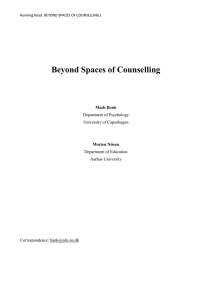 Beyond Spaces of Counselling