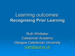 Recognising Prior informal Learning (RPL) : Development in