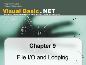 Chapter09 File I/O and Looping
