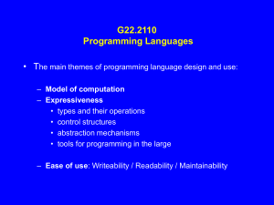 G22.2110 Programming Languages